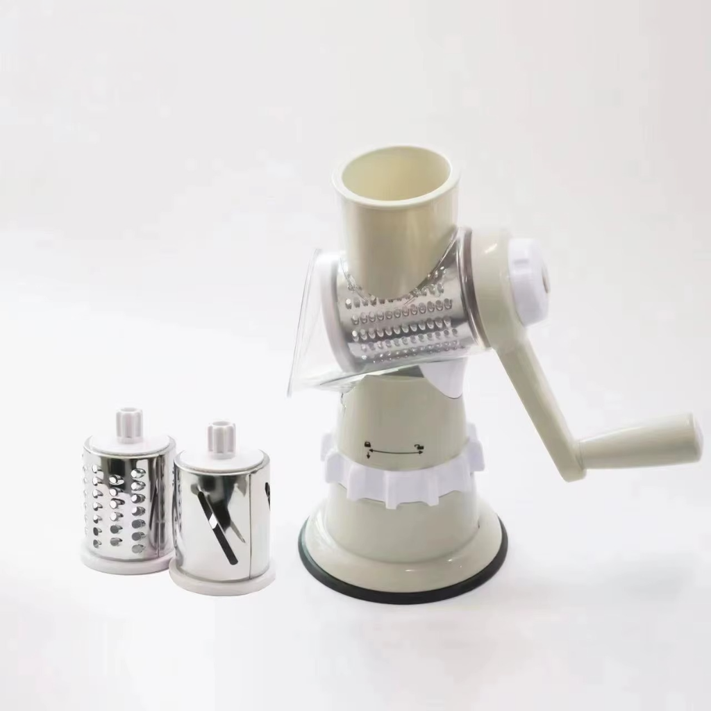 Coupe-Légume Manuel 3 en 1 — Manivelle + Ventouse | Tranche, Râpe, Émince