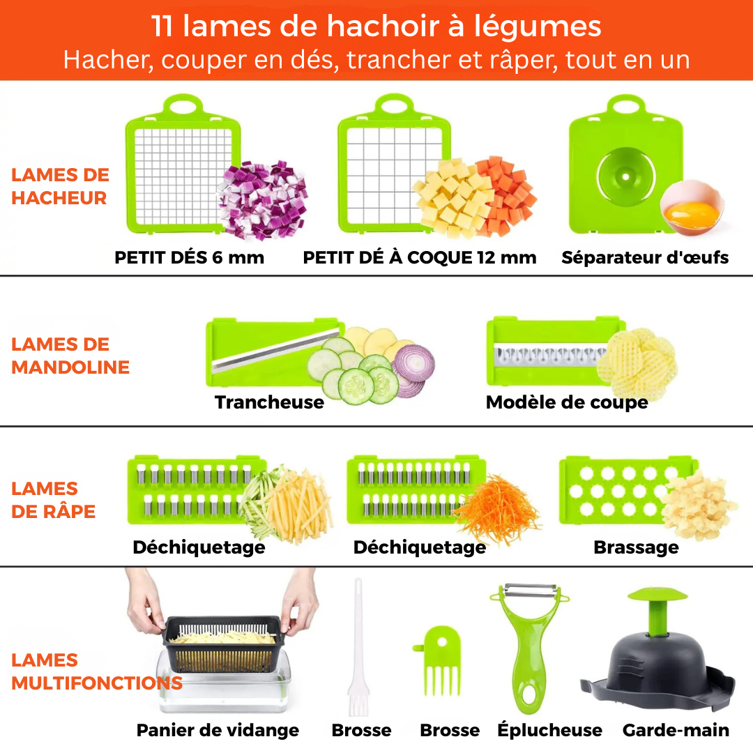 Coupe-Légumes Multifonctions 16 en 1 - La Révolution en Cuisine !